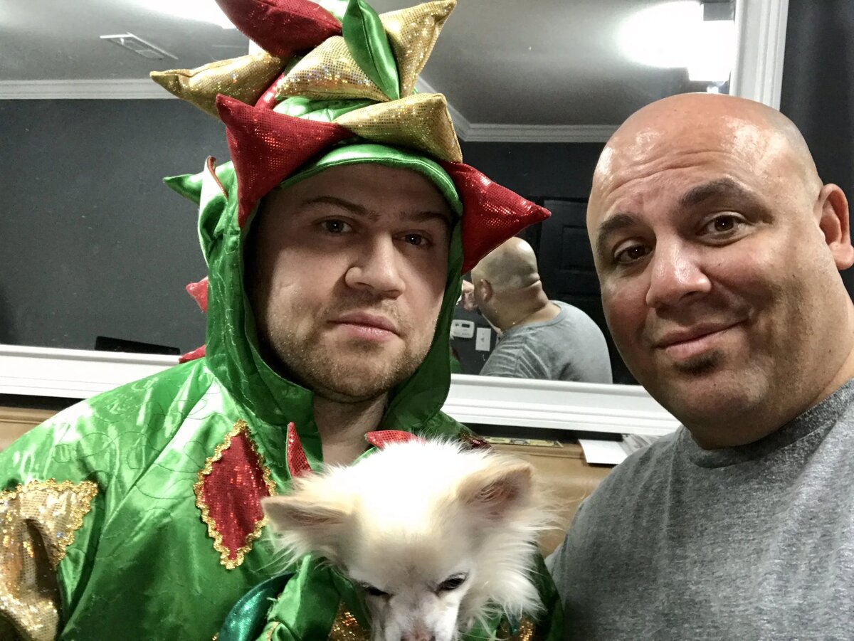 Carlos with Piff the Magic Dragon